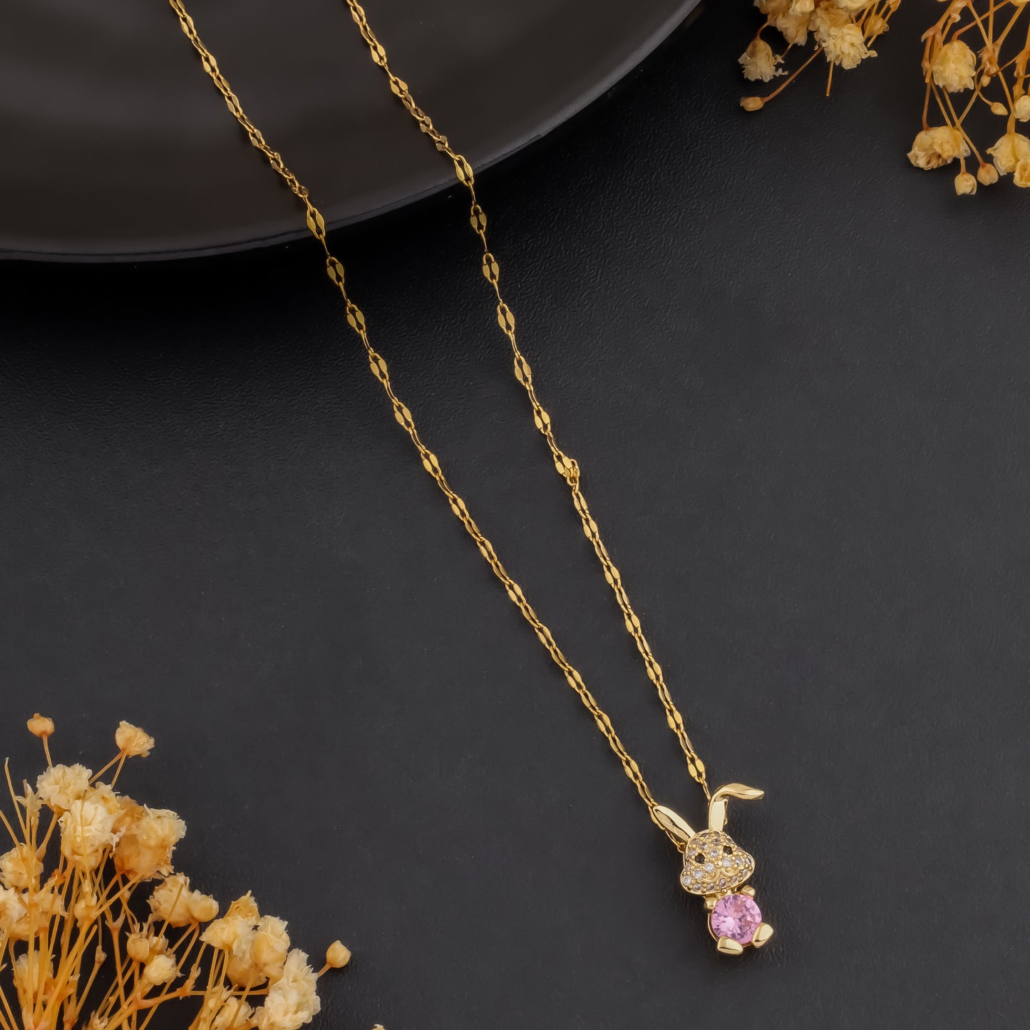 TwinkleBun – Crystal Bunny Pendant Necklace