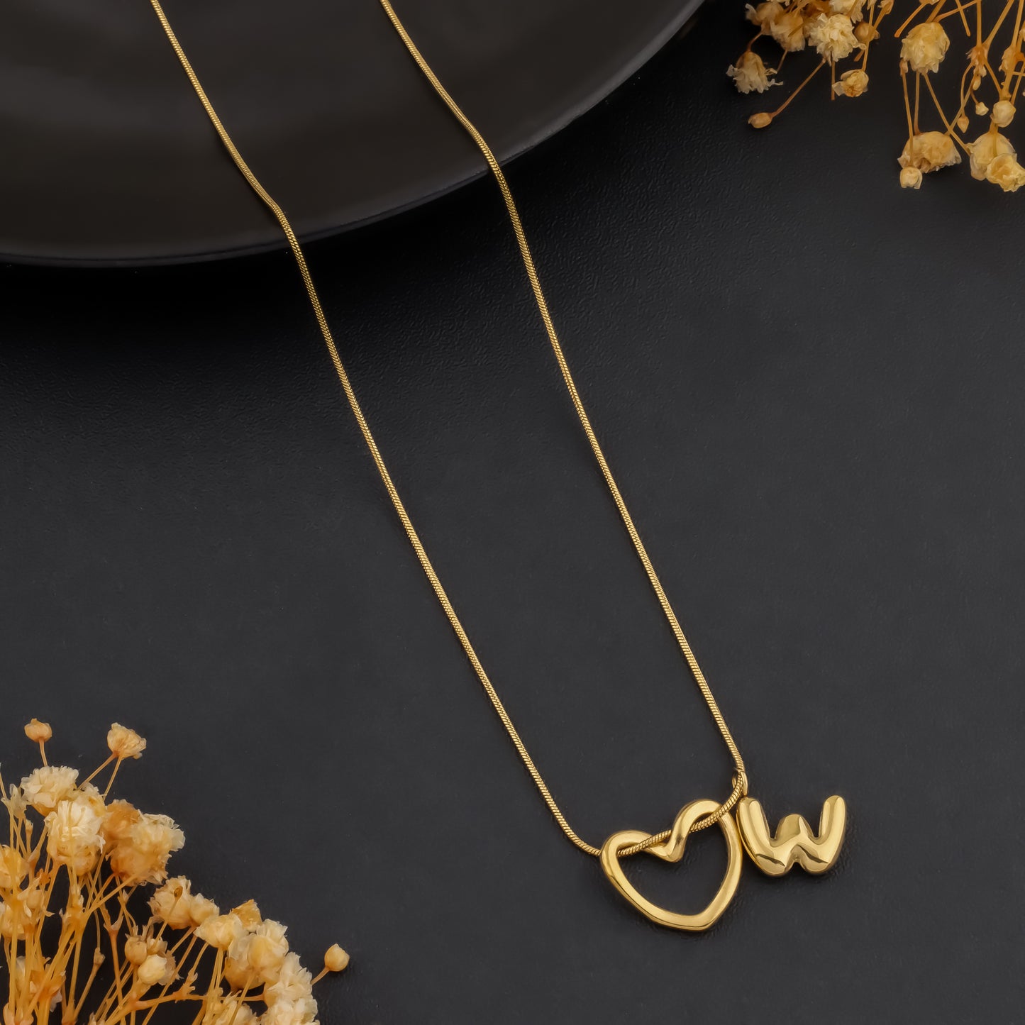 With Love – Heart Initial Necklace