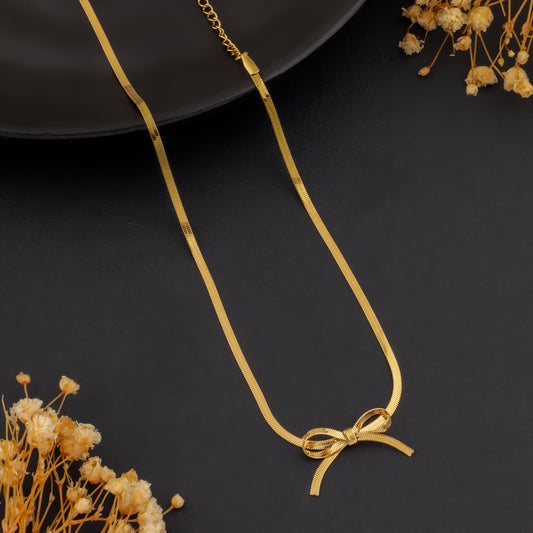 GoldenWhim – Ribbon Bow Necklace