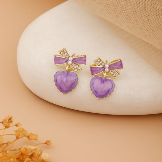 Violetta Belle – Heart Charm Earrings