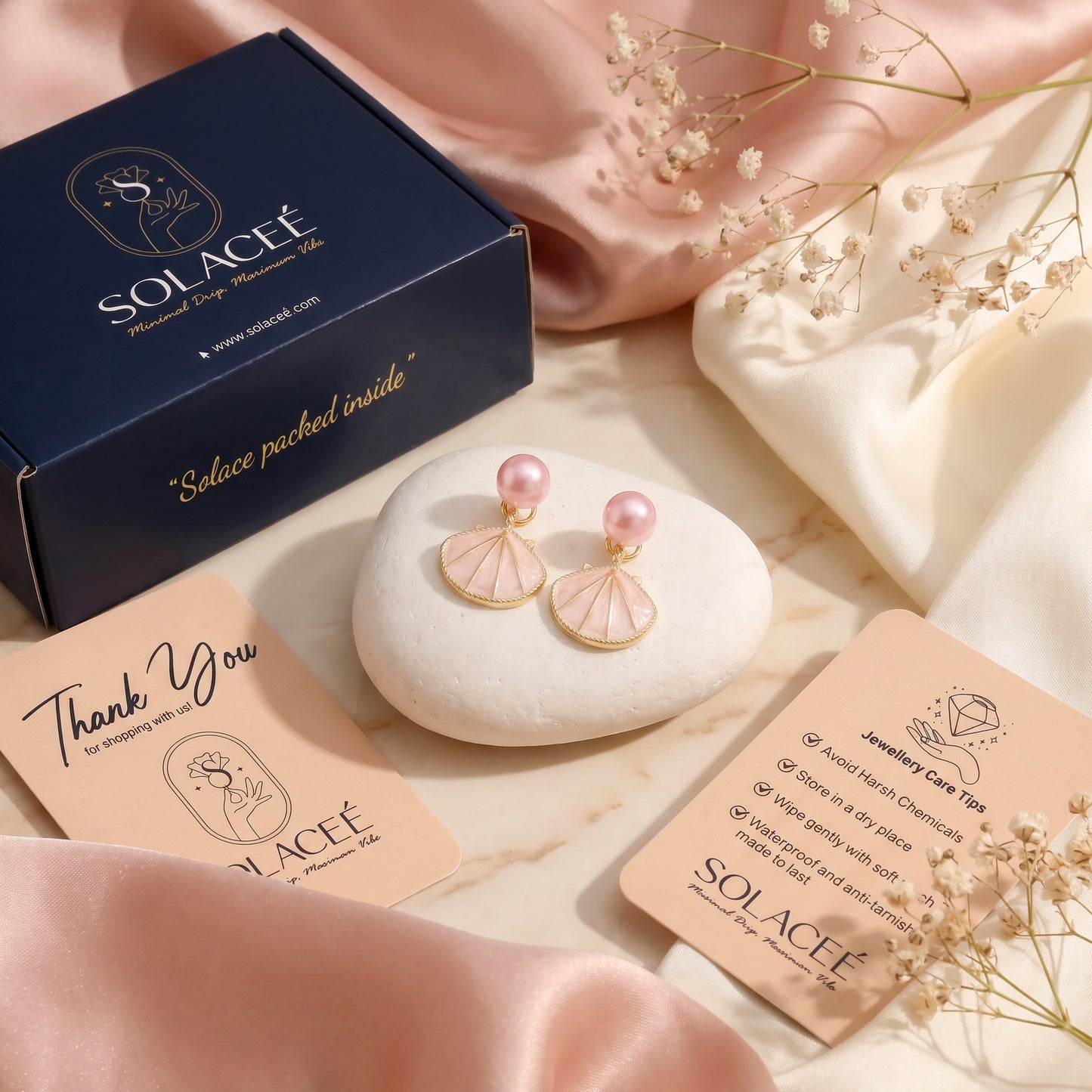 Seashell Blush – Pearl Shell Earrings