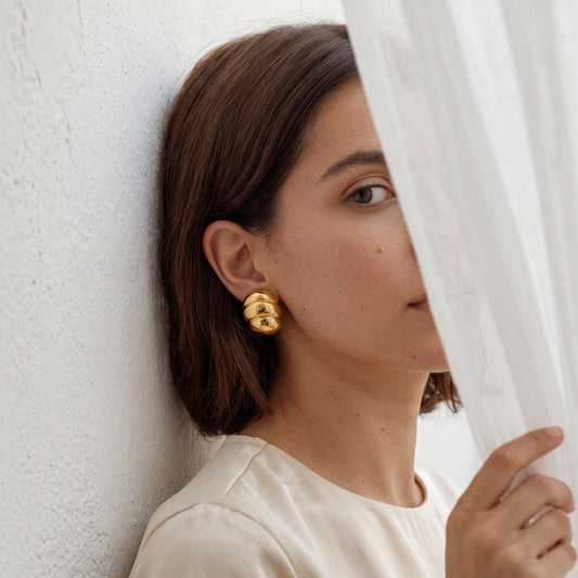 Molten Vault – Sculpted Dome Earrings
