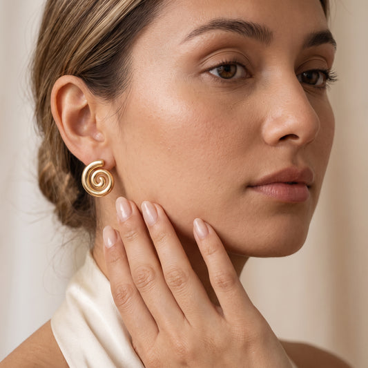 Auraspin – Sculptural Spiral Studs