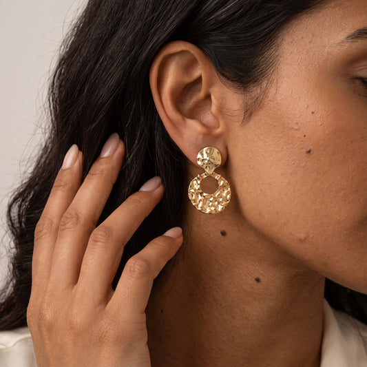 Aureon – Textured Drop Earrings
