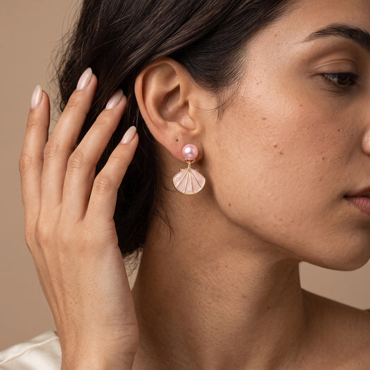 Seashell Blush – Pearl Shell Earrings
