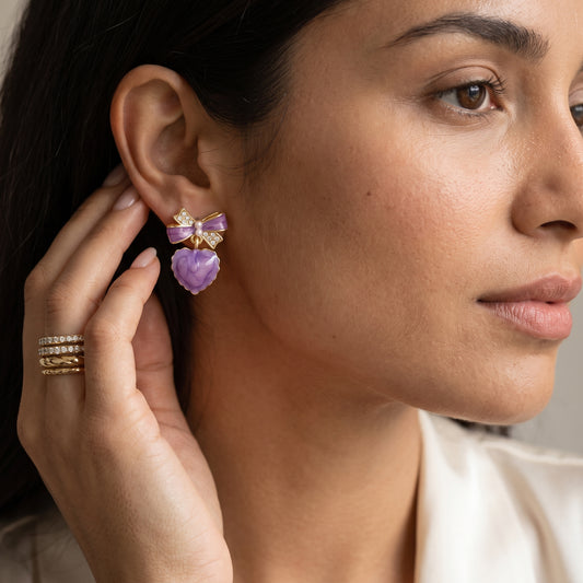 Violetta Belle – Heart Charm Earrings