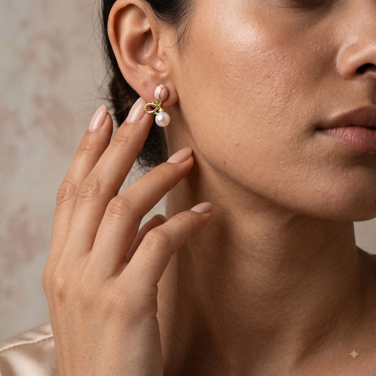 Roselle – Bud & Pearl Bloom Studs