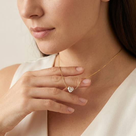 Heartlet – Dainty Crystal Heart Necklace