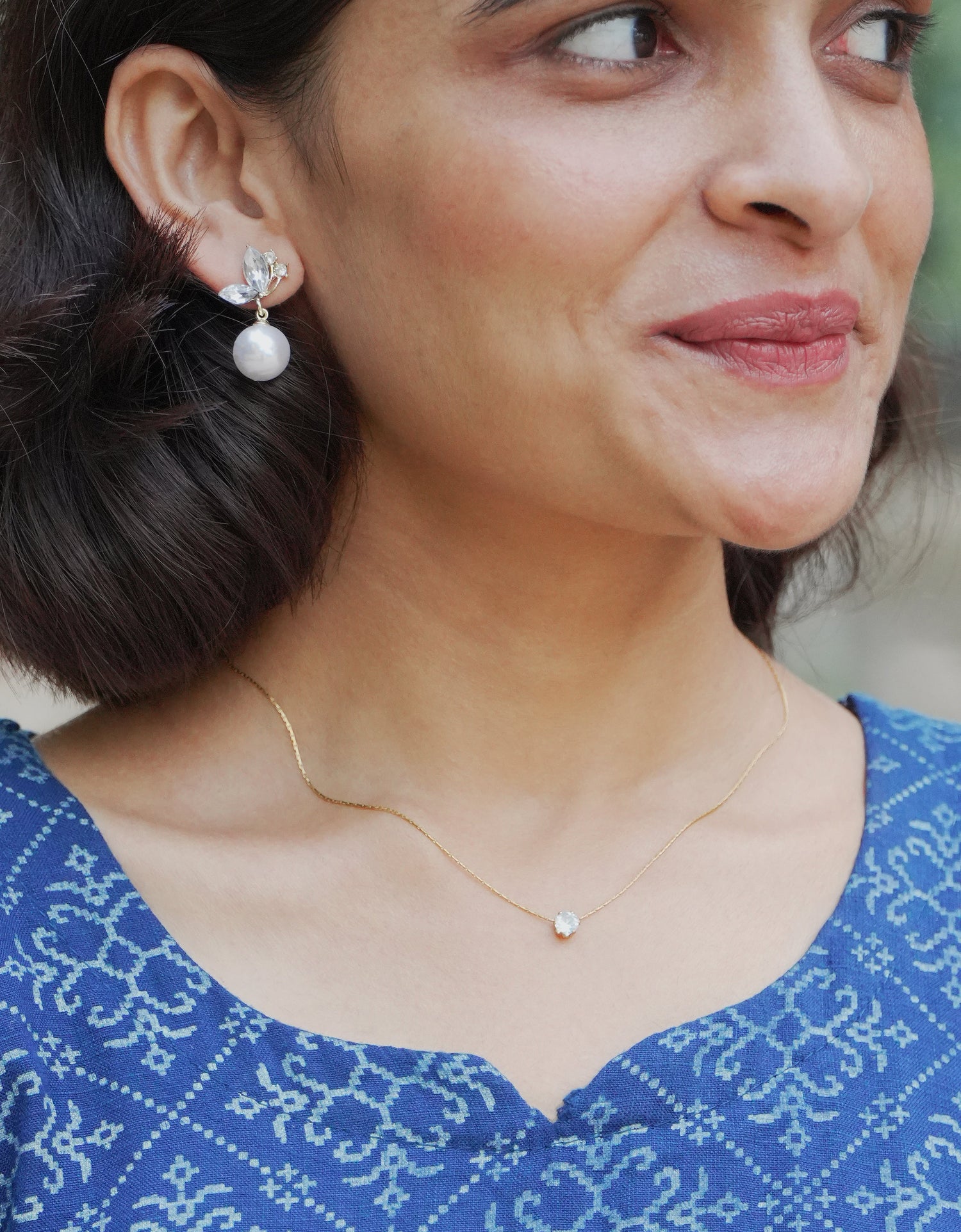 focus on the earrings