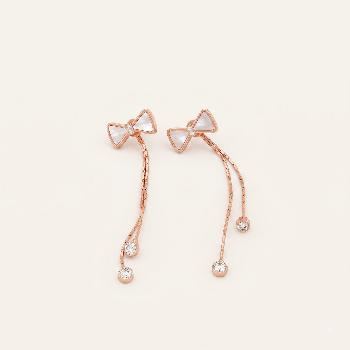 Areum – Ribbon Chain Earrings