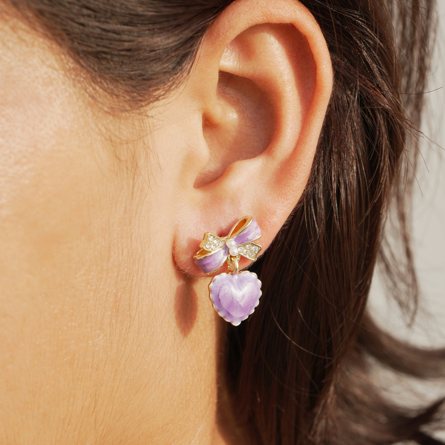 Violetta Belle – Heart Charm Earrings