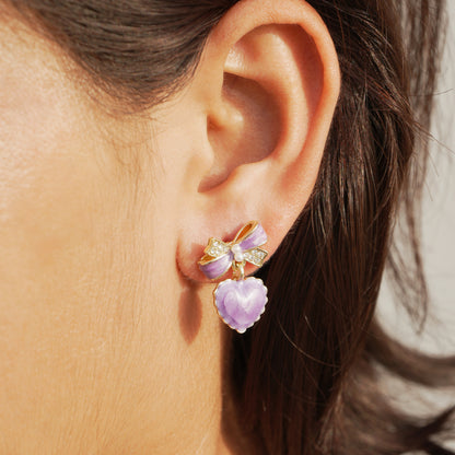 Violetta Belle – Heart Charm Earrings