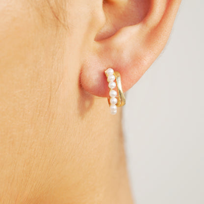 Pearline – Petite Pearl Hoop Earrings