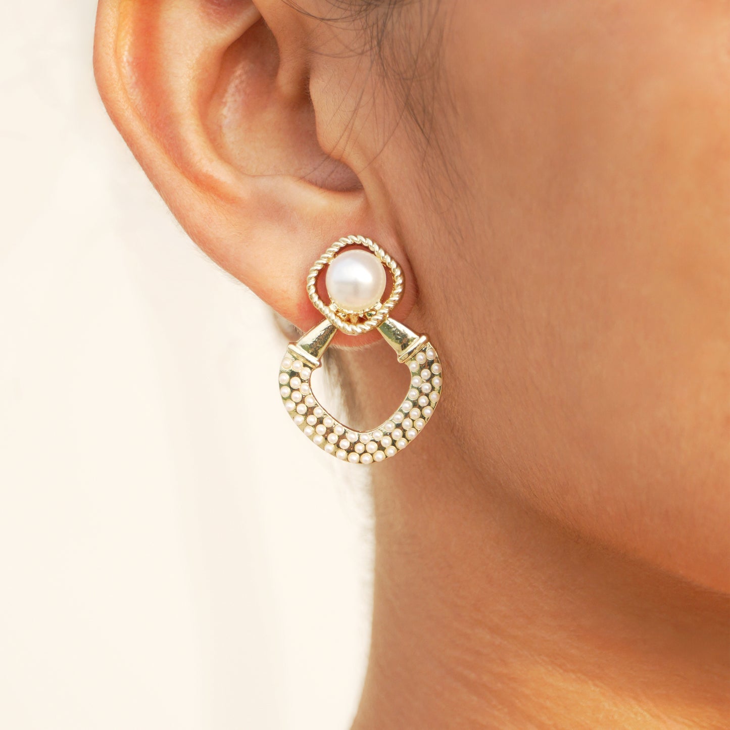 Aurevia – Textured Pearl Drop Earrings