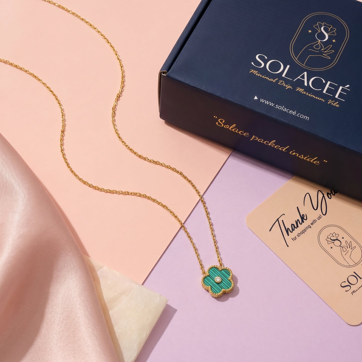 Lucky Bloom – Clover Charm Necklace
