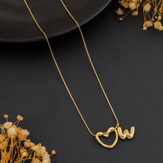 With Love – Heart Initial Necklace