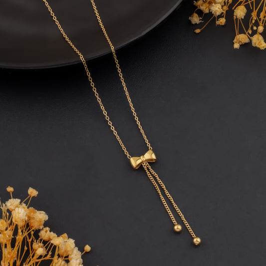 Ribbonfall – Dangling Bow Necklace
