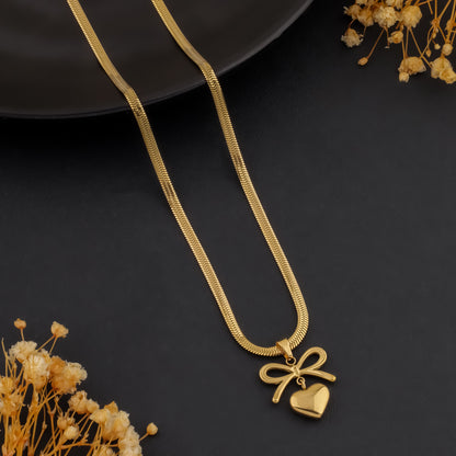 Hearted Bow – Charm Pendant Necklace