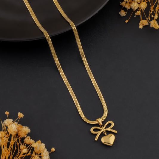 Hearted Bow – Charm Pendant Necklace