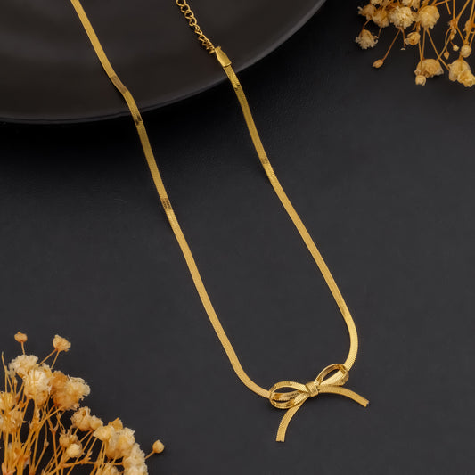 GoldenWhim – Ribbon Bow Necklace