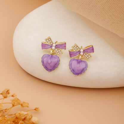 Violetta Belle – Heart Charm Earrings