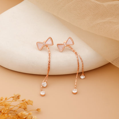 Areum – Ribbon Chain Earrings