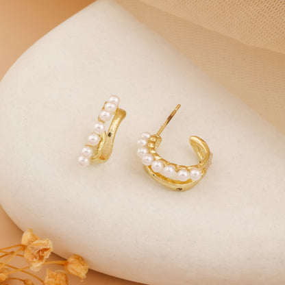 Pearline – Petite Pearl Hoop Earrings