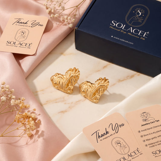 SolaceHeart – Sculpted Luxe Earrings