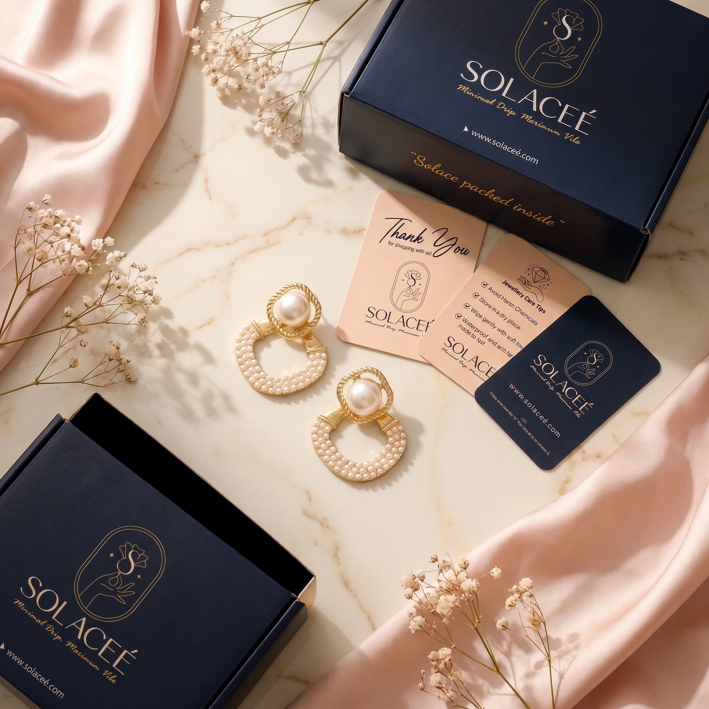 Aurevia – Textured Pearl Drop Earrings