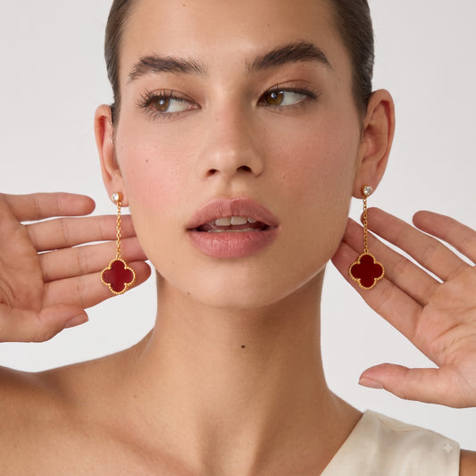 RougeBloom – Clover Drop Earrings
