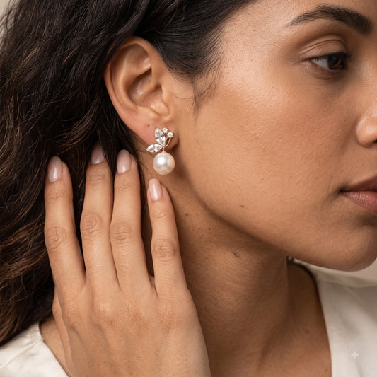Celestia – Crystal Pearl Earrings