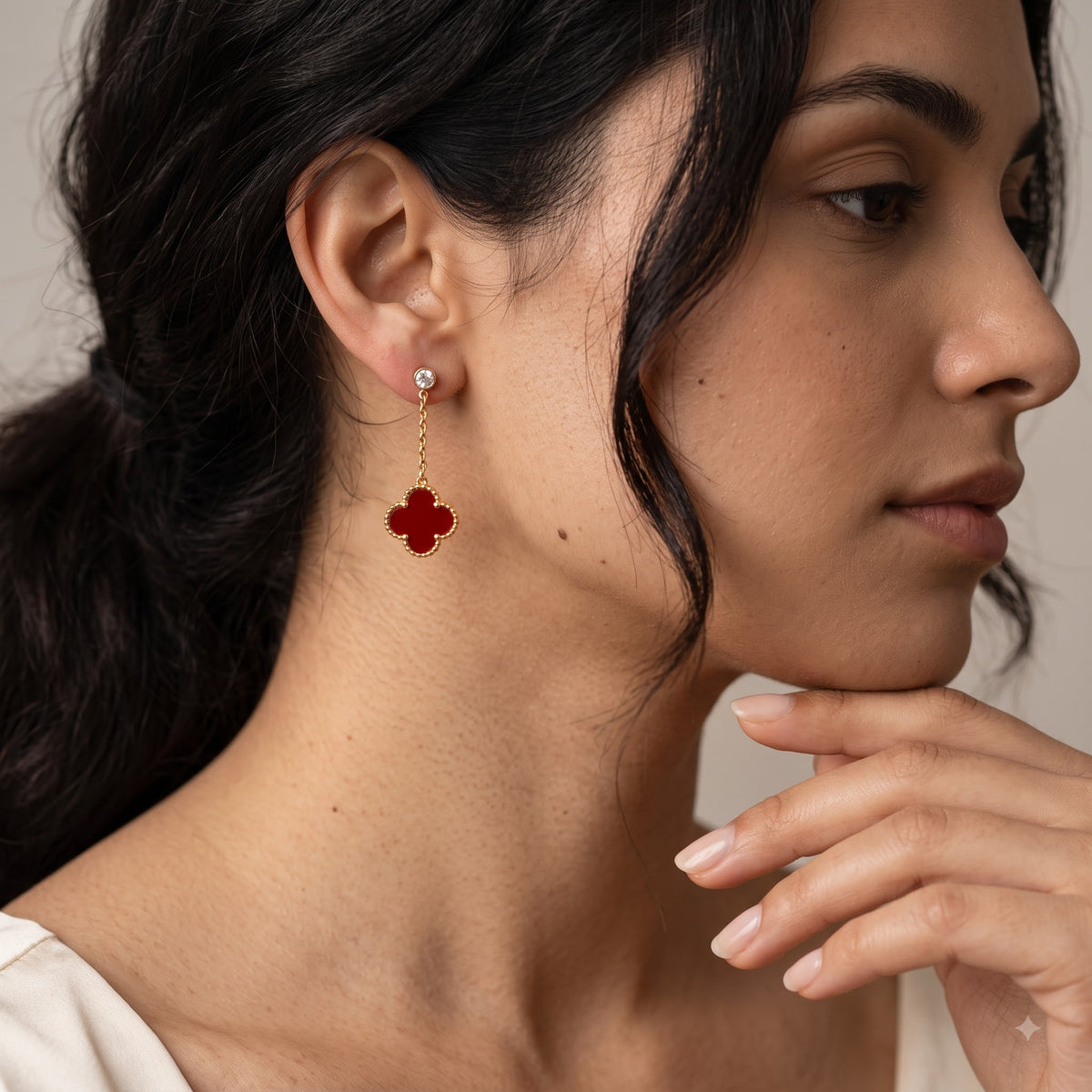 RougeBloom – Clover Drop Earrings