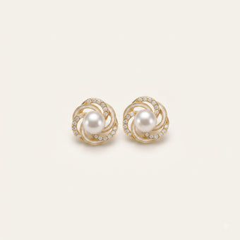 PearlTwirl – Crystal Swirl Stud Earrings