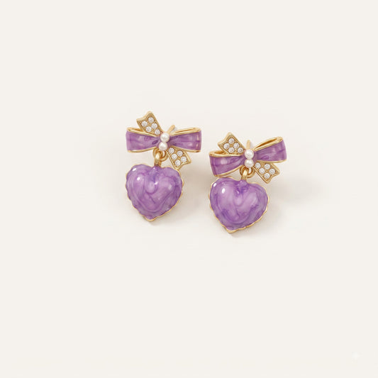 Violetta Belle – Heart Charm Earrings