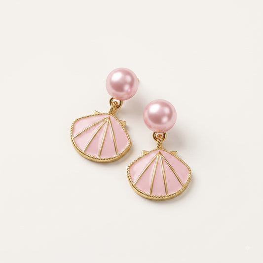 Seashell Blush – Pearl Shell Earrings