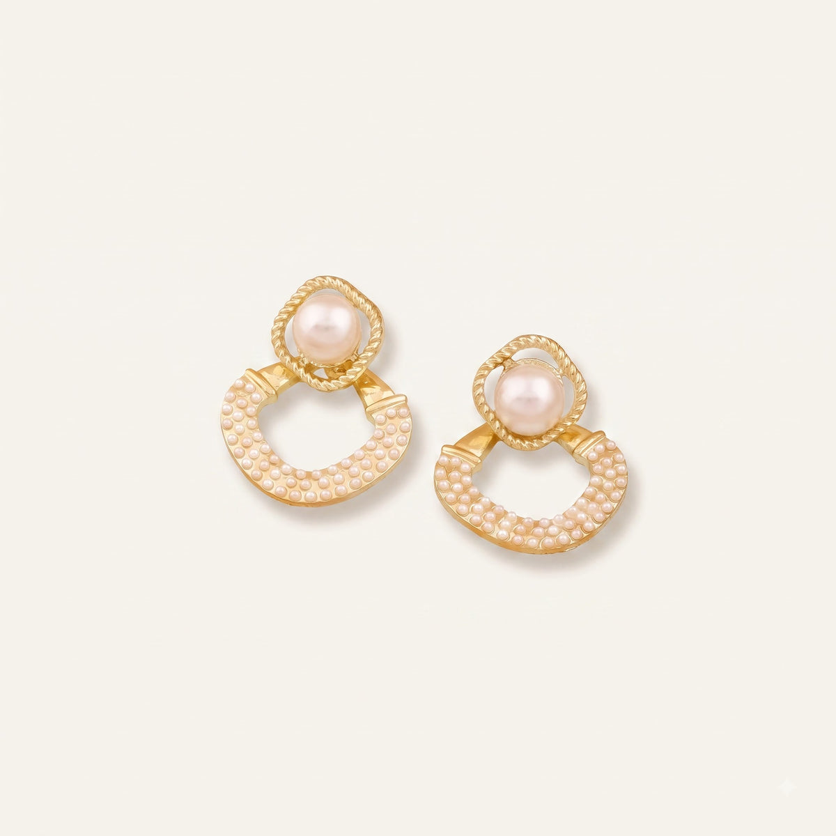 Aurevia – Textured Pearl Drop Earrings