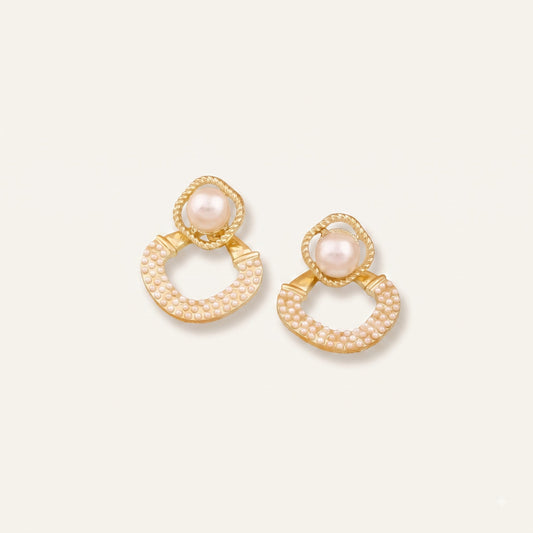 Aurevia – Textured Pearl Drop Earrings