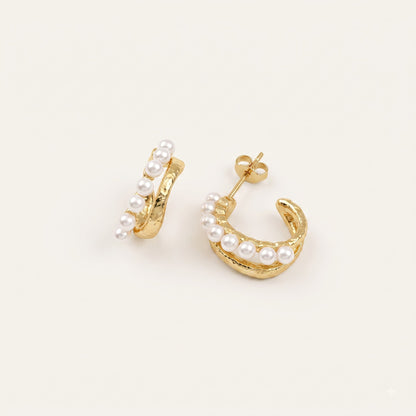 Pearline – Petite Pearl Hoop Earrings