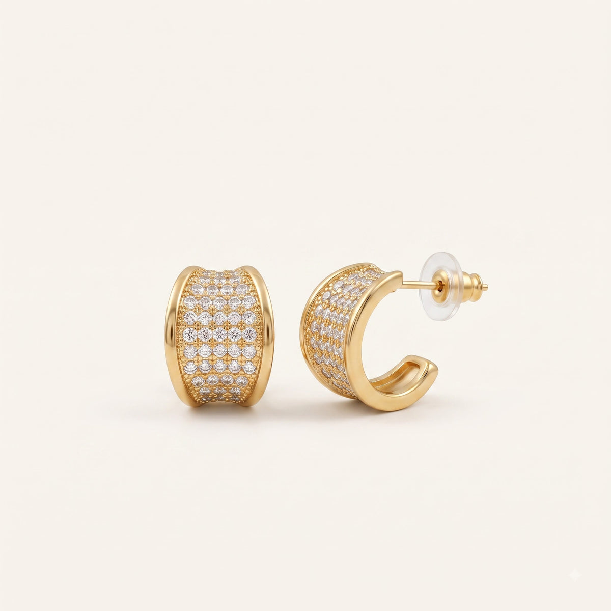 Dahyun – Pavé Circle Stud Earrings