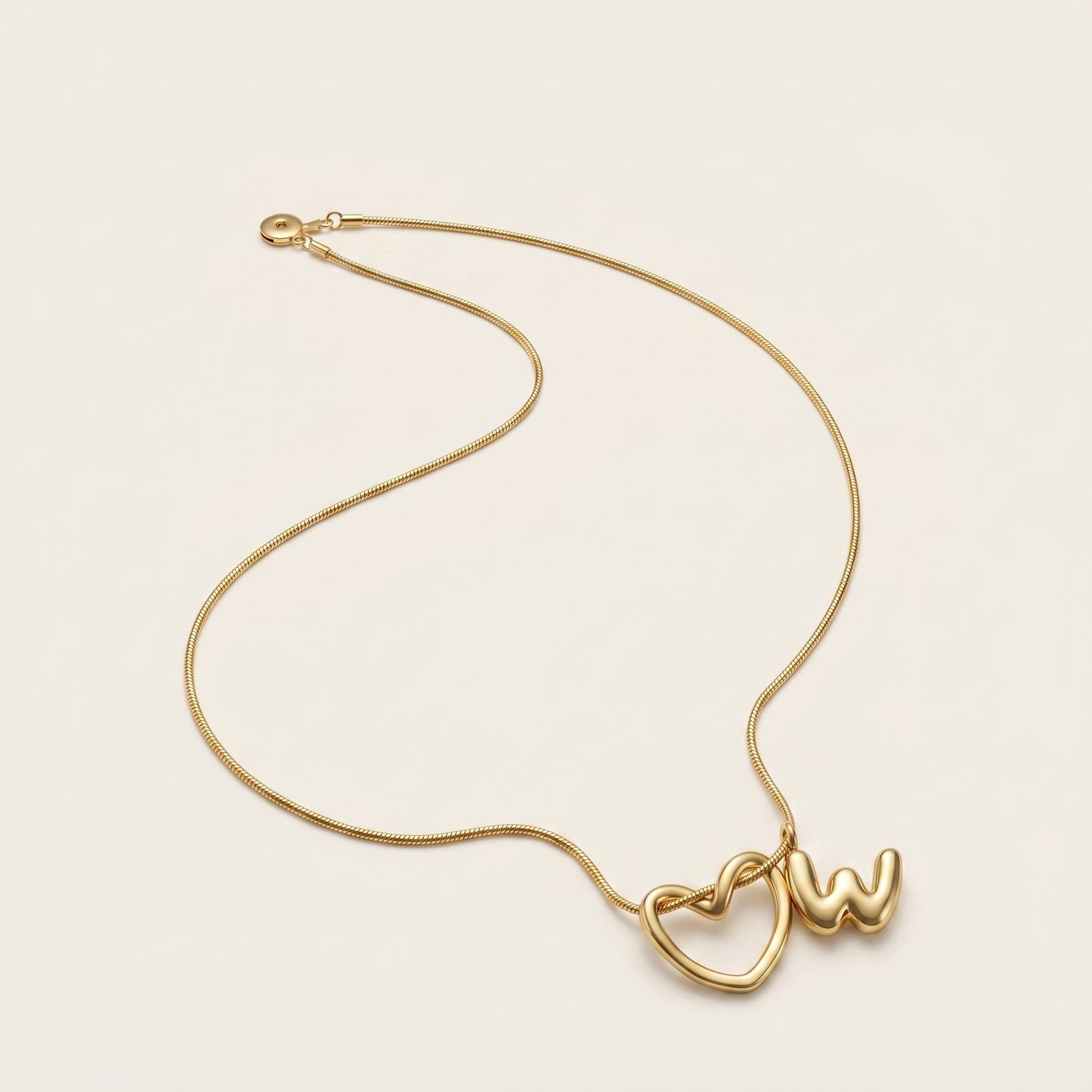With Love – Heart Initial Necklace