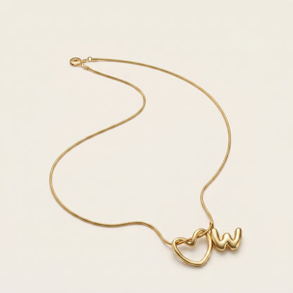 With Love – Heart Initial Necklace