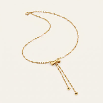 Ribbonfall – Dangling Bow Necklace