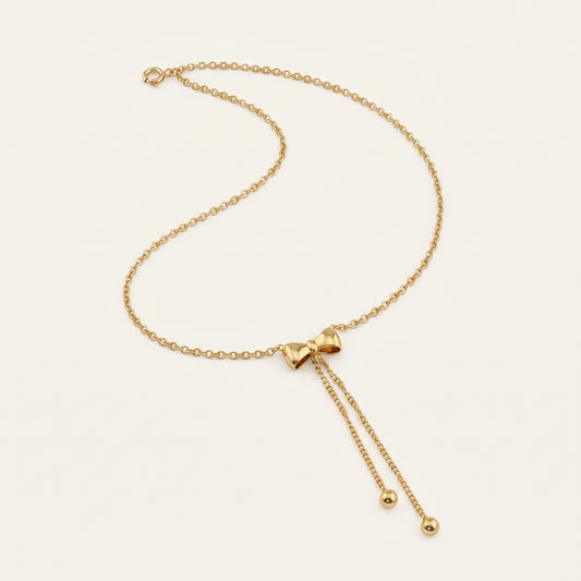 Ribbonfall – Dangling Bow Necklace