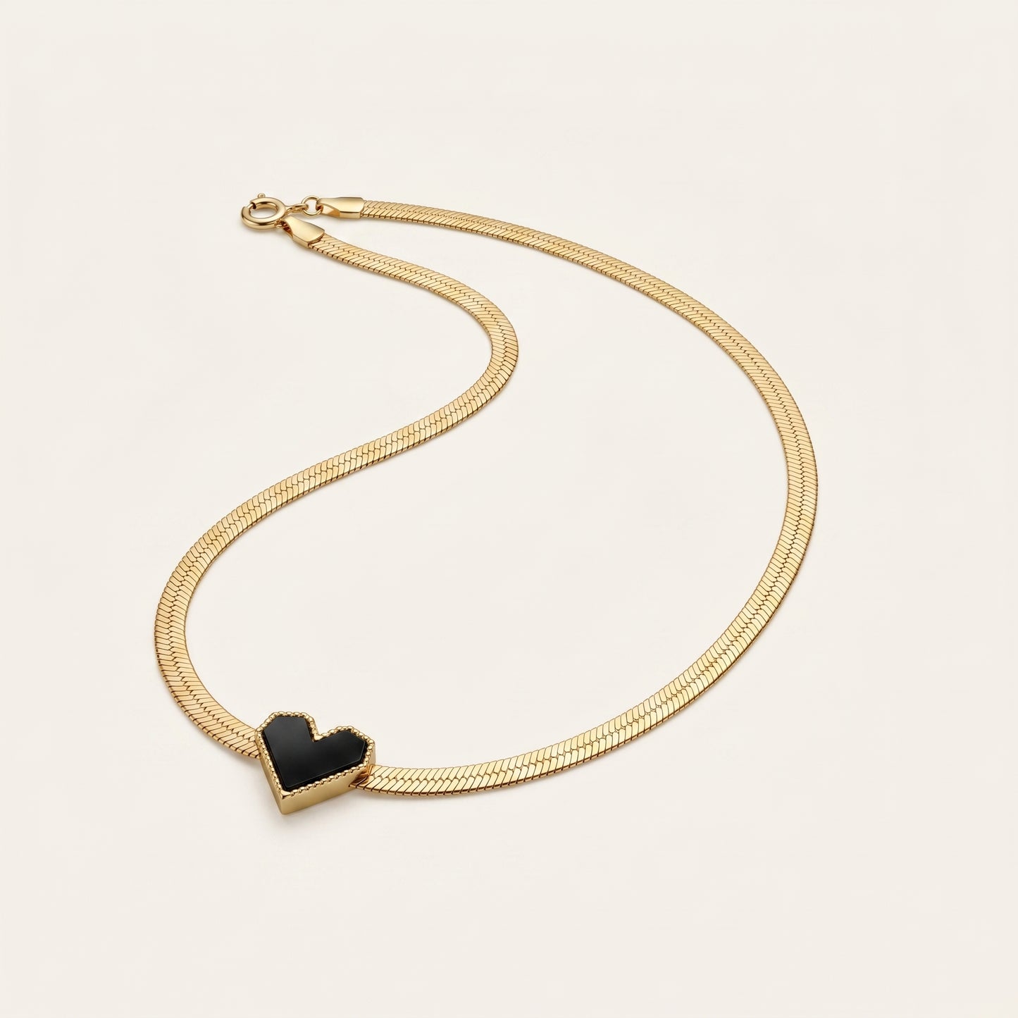 Edge of Love – Bold Black Heart Necklace