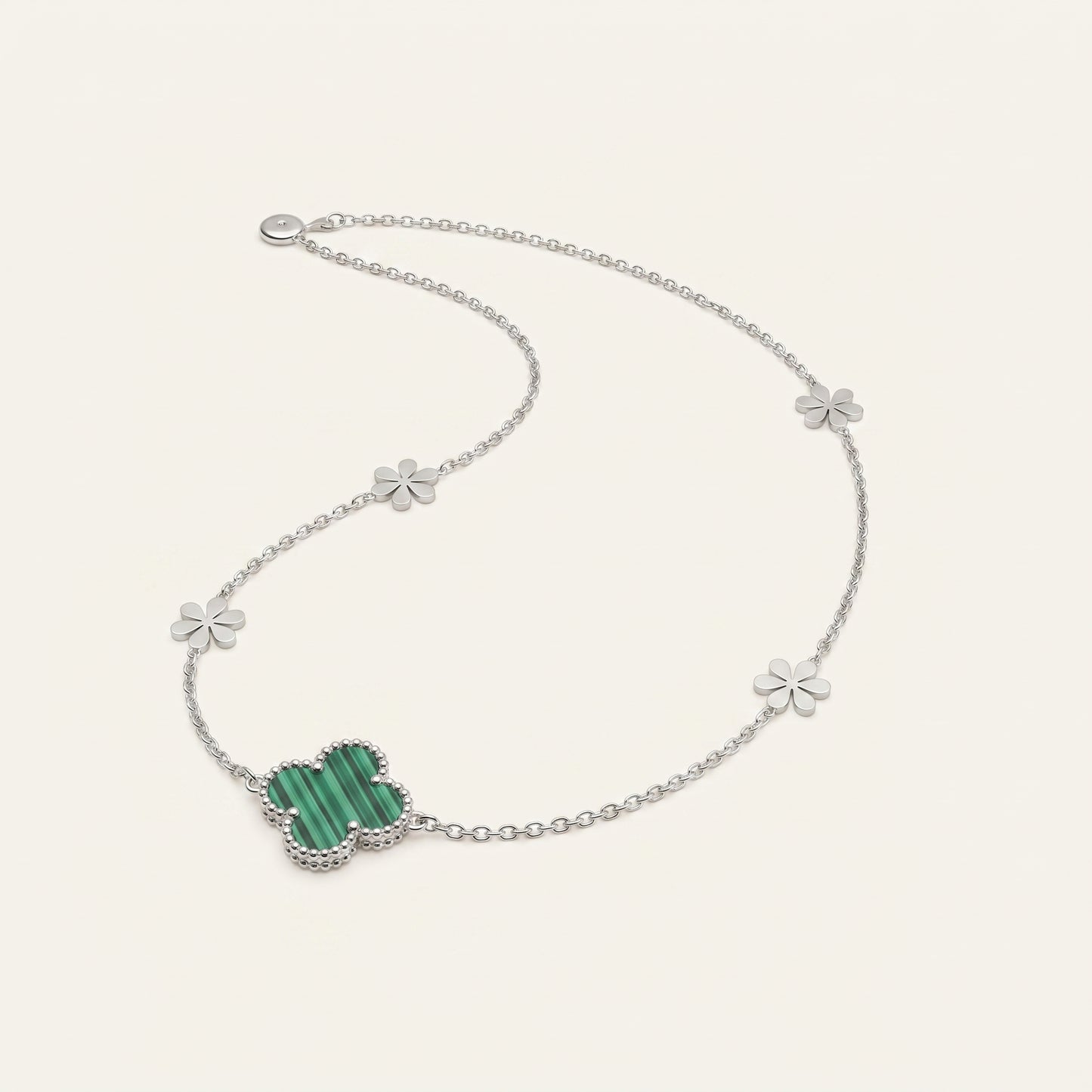 Cloverette – Silver Bloom Necklace