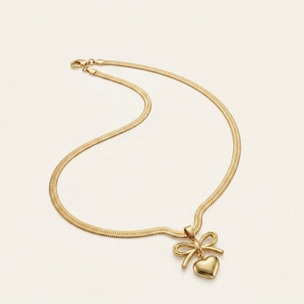 Hearted Bow – Charm Pendant Necklace