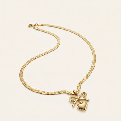 Hearted Bow – Charm Pendant Necklace