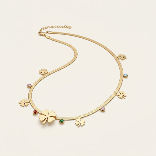 Lucky Aura – Clover Charm Necklace