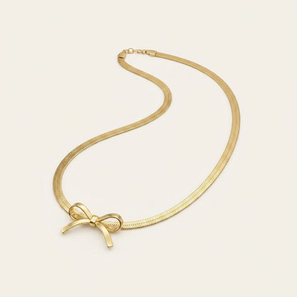 GoldenWhim – Ribbon Bow Necklace