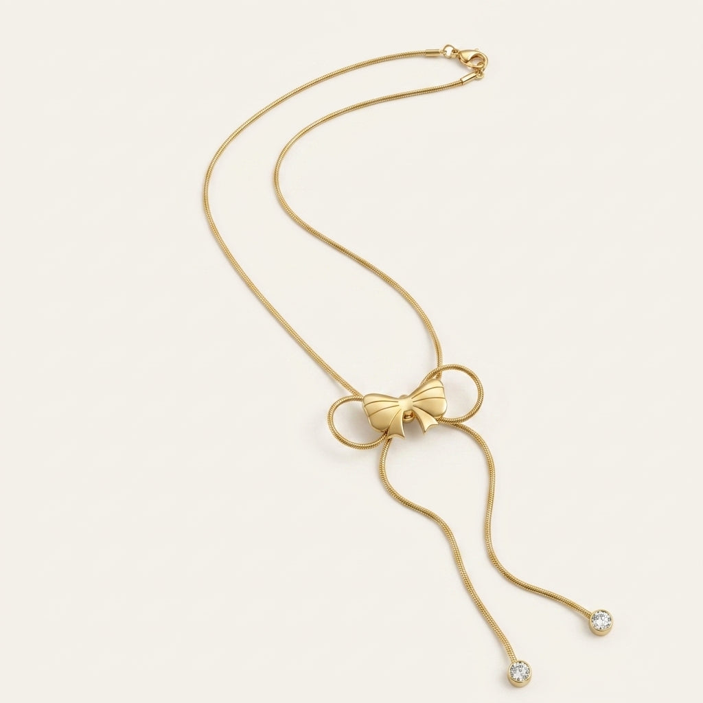 Ribbonfall – Adjustable Bow Necklace